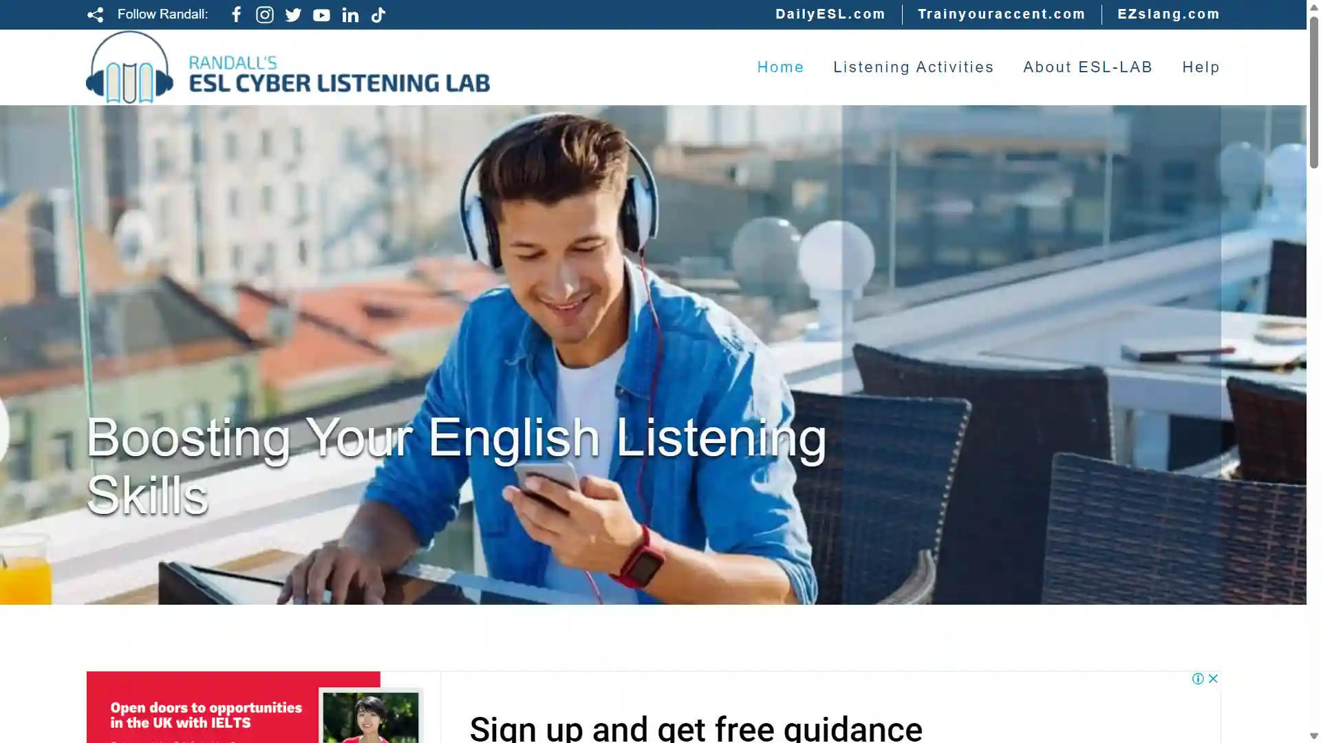 Website học tiếng Anh Esl-lab