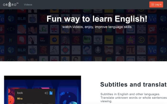 Website học tiếng Anh ORORO.TV
