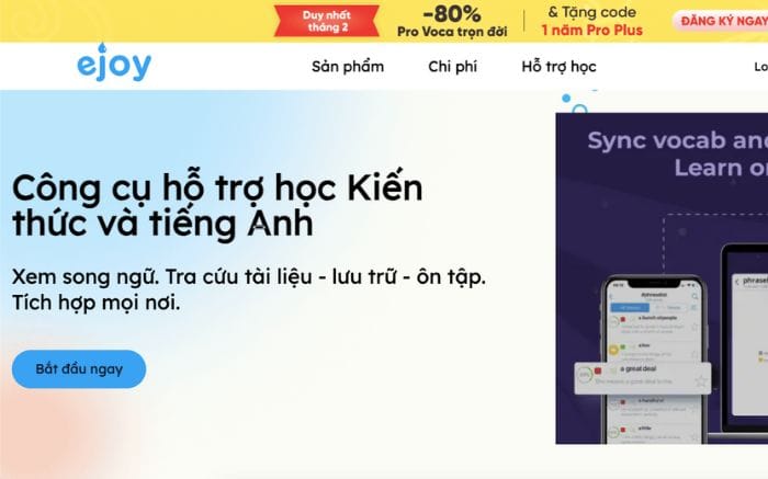 Website học tiếng Anh eJoy