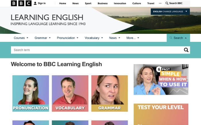 Website học từ vựng tiếng Anh BBC Learning English