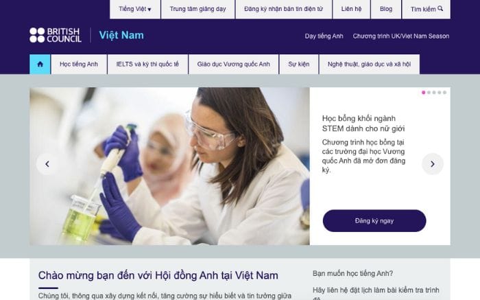 Website học từ vựng tiếng Anh British Council