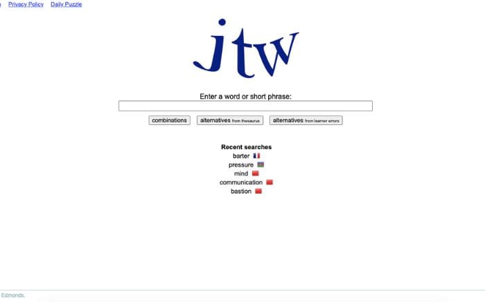 Website học từ vựng tiếng Anh Just The Word