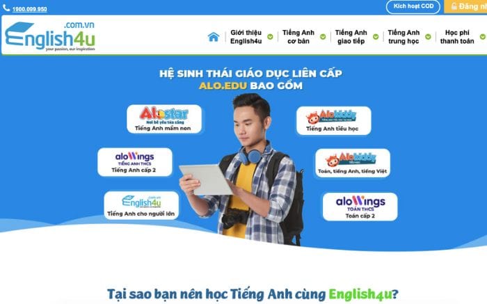 Website học ngữ pháp tiếng Anh English4u