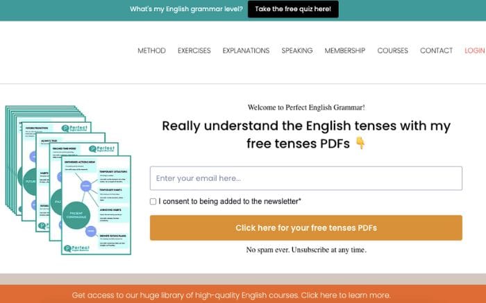 Website học ngữ pháp tiếng Anh Perfect English Grammar