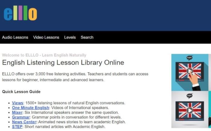 Website học tiếng Anh giao tiếp ELLLO