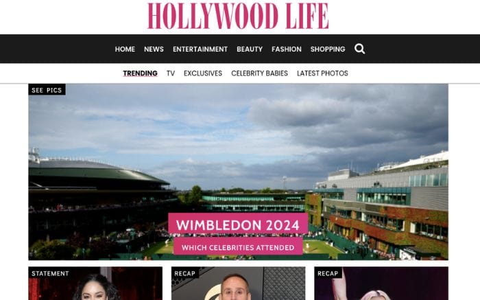 Website đọc báo tiếng Anh Hollywood Life