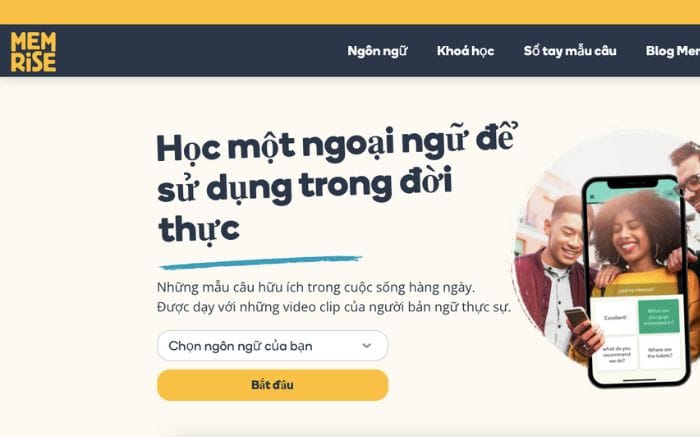 Website học tiếng Anh giao tiếp Memrise