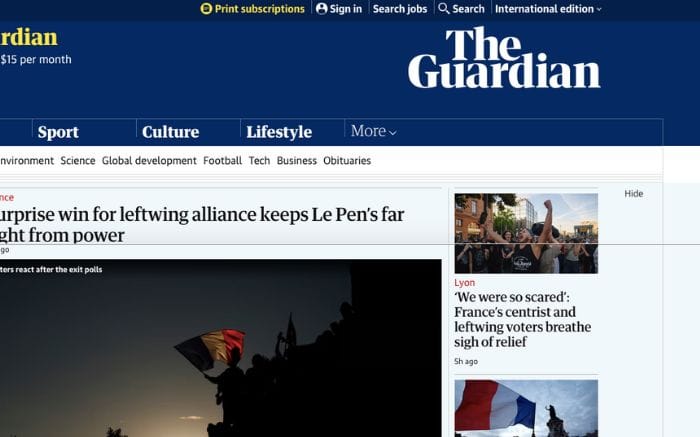 Website đọc báo tiếng Anh The Guardian